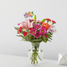 Load image into Gallery viewer, Light of My Life Bouquet &amp; Happy Birthday Topper

